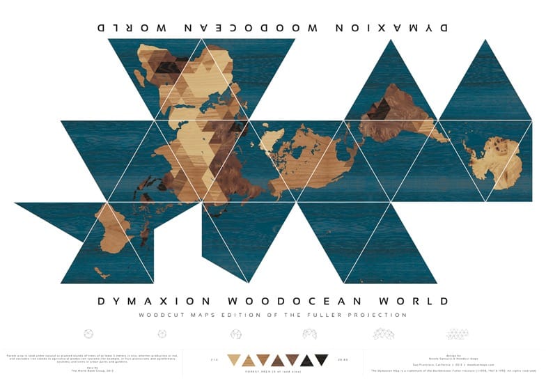 Buckminster Fuller's Dymaxion world map redesigned